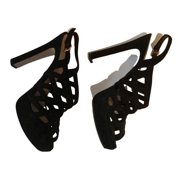 Prada black suede cage stiletto sandal, size 38 ❣️HOST PIC❣️ - Picture 3 of 9